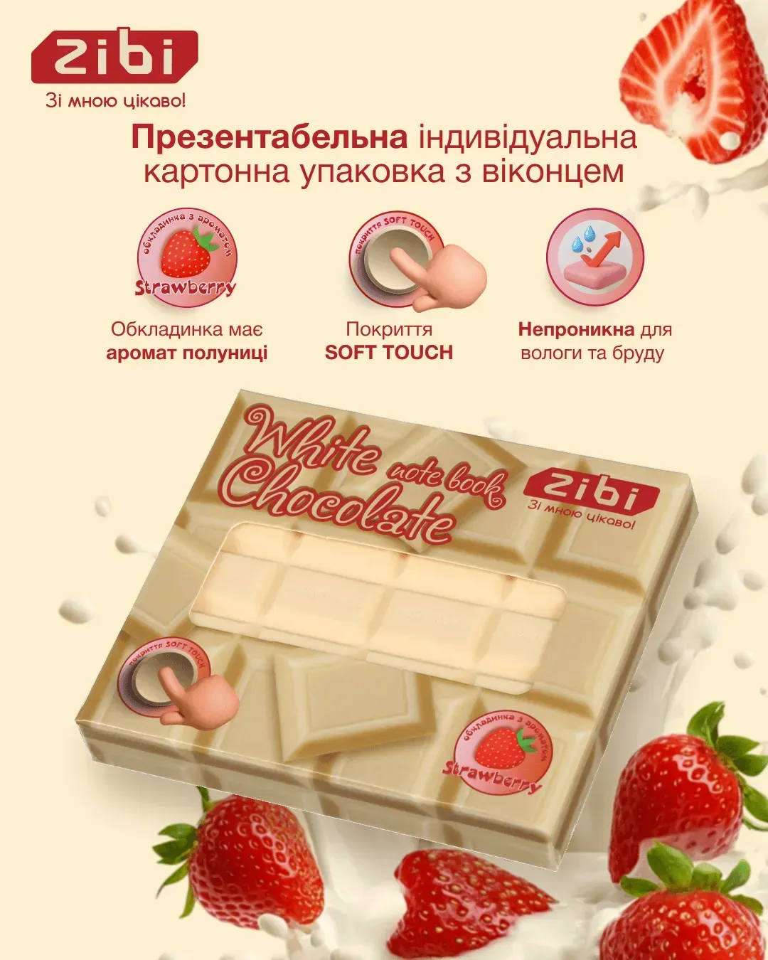 Блокнот 90*90 мм 80 л "White Chocolate", нелин., ароматизированная Soft touch обкл., ZB.12470-12 7