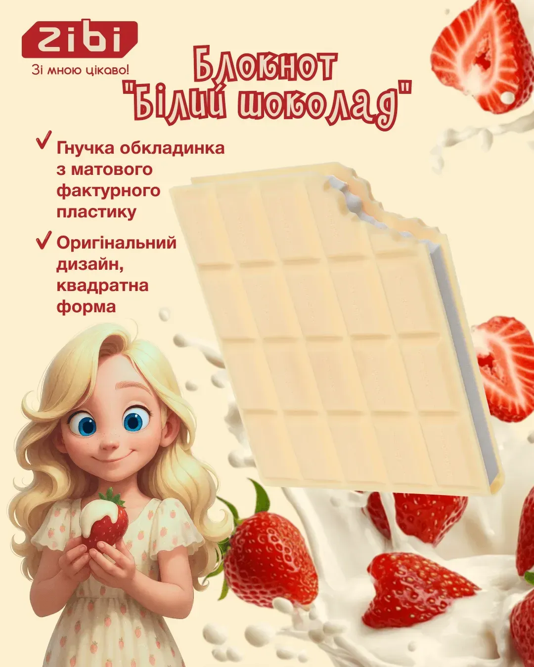 Блокнот 90*90 мм 80 л "White Chocolate", нелин., ароматизированная Soft touch обкл., ZB.12470-12 8