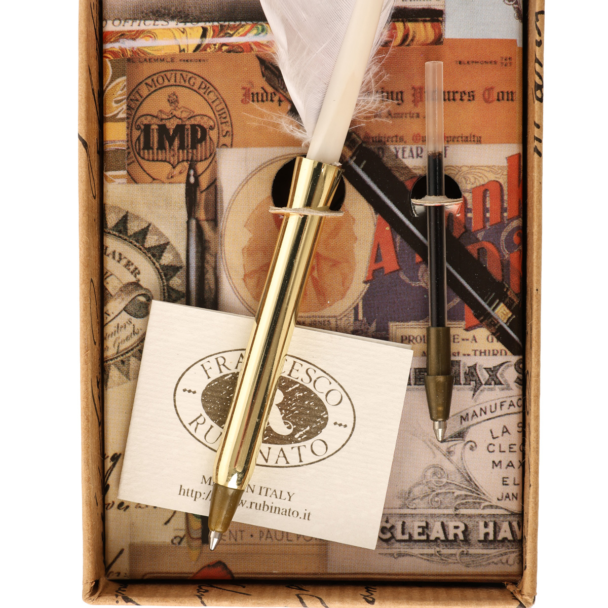 Письмовий набір д/каліграфії (кульк.ручка з пером+запасний стрижень), EC/03 ТМ "Rubinato" 1