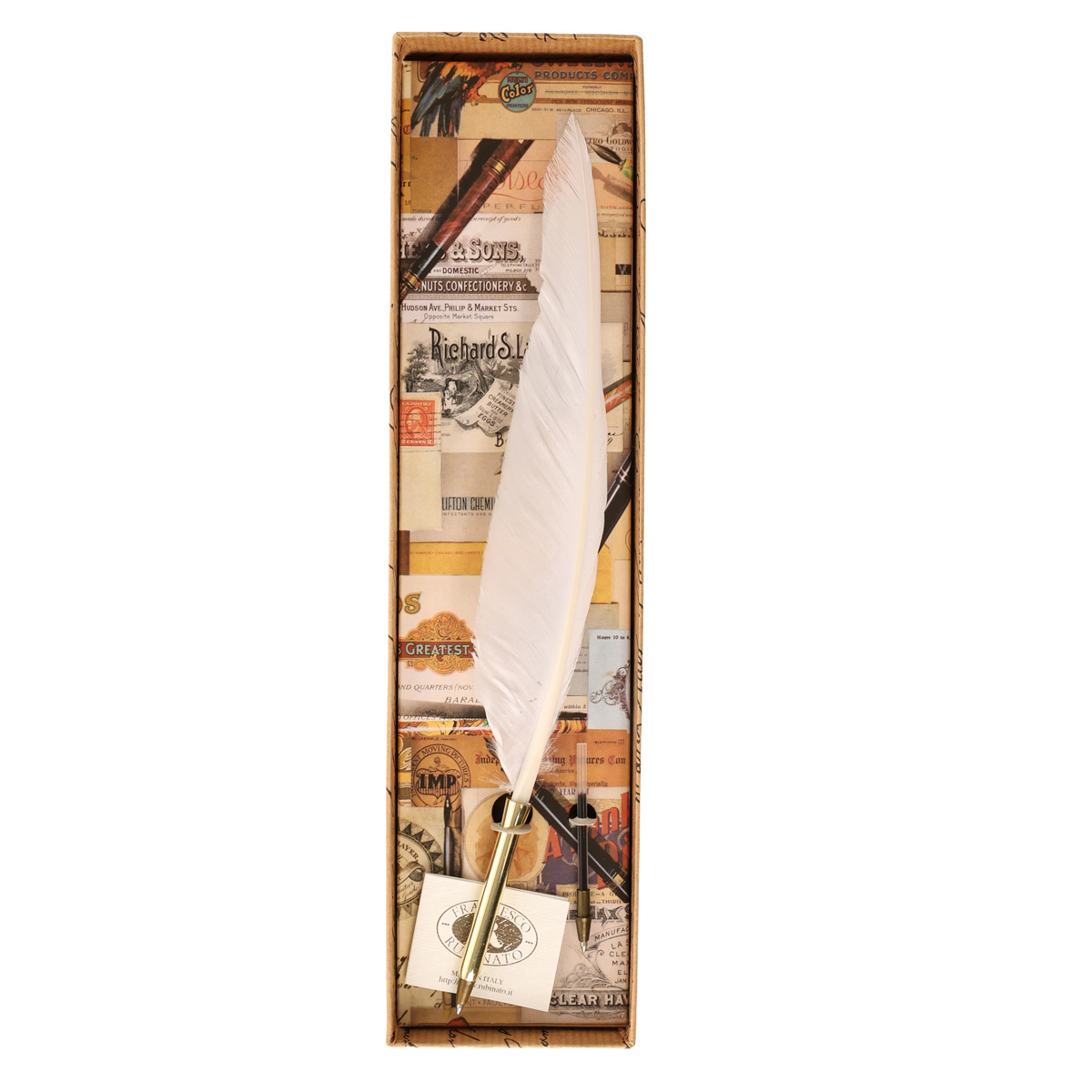 Письмовий набір д/каліграфії (кульк.ручка з пером+запасний стрижень), EC/03 ТМ "Rubinato"