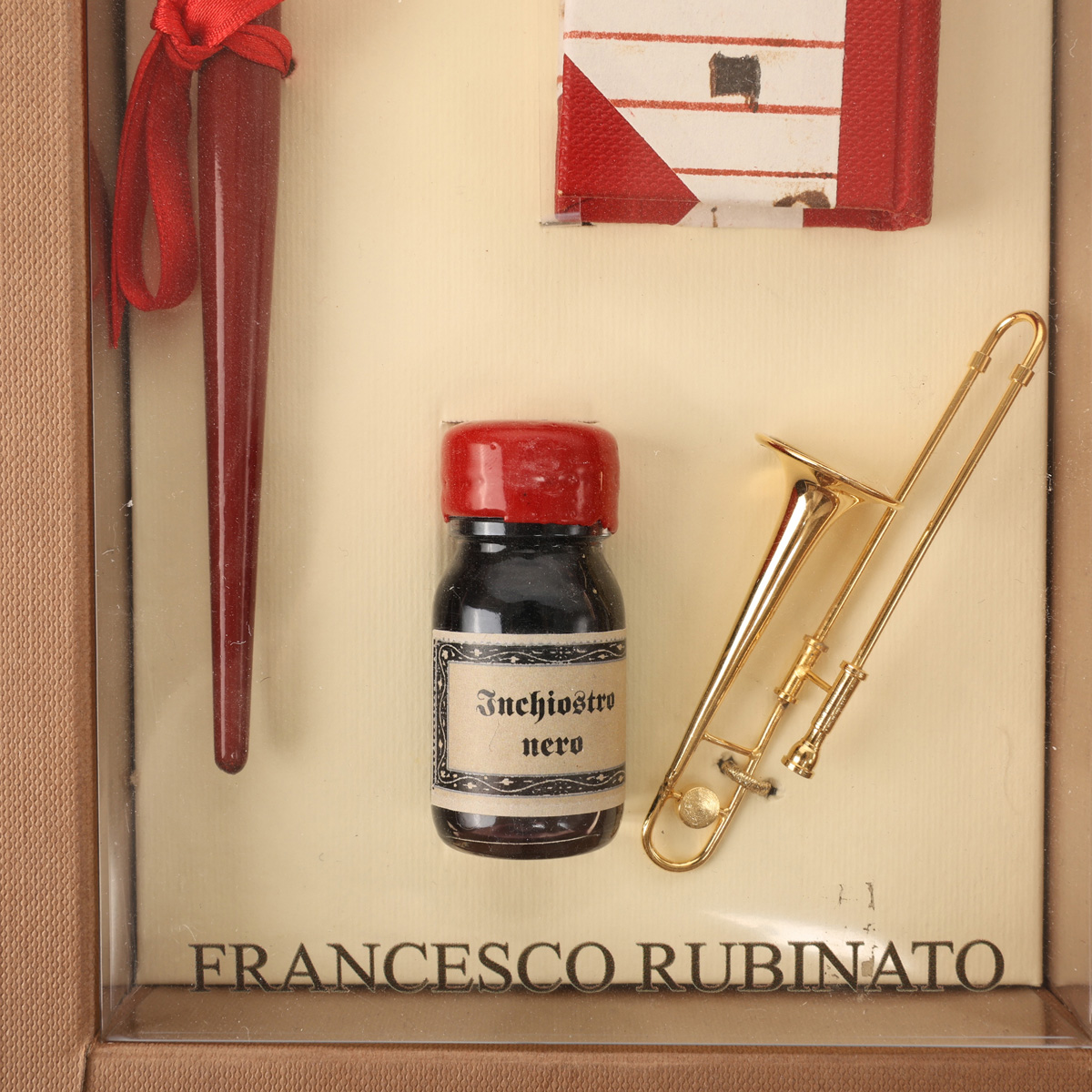 Подарунковий набір д/каліграфії "Музика" в коробці (тримач пера,чорнило,міні-тромбон,аксес.), 7744 3