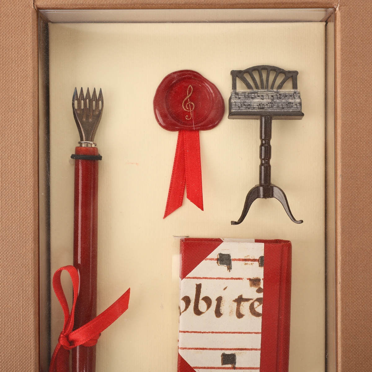 Подарунковий набір д/каліграфії "Музика" в коробці (тримач пера,чорнило,міні-тромбон,аксес.), 7744 1