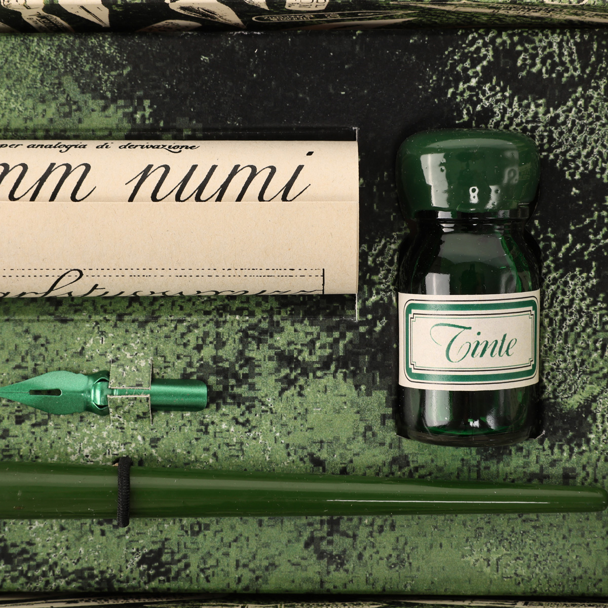 Подарунковий набір д/каліграфії в коробці (дерев.тримач пера, 3 накін.,пергам.,чорнило 10 мл.), 7751 3