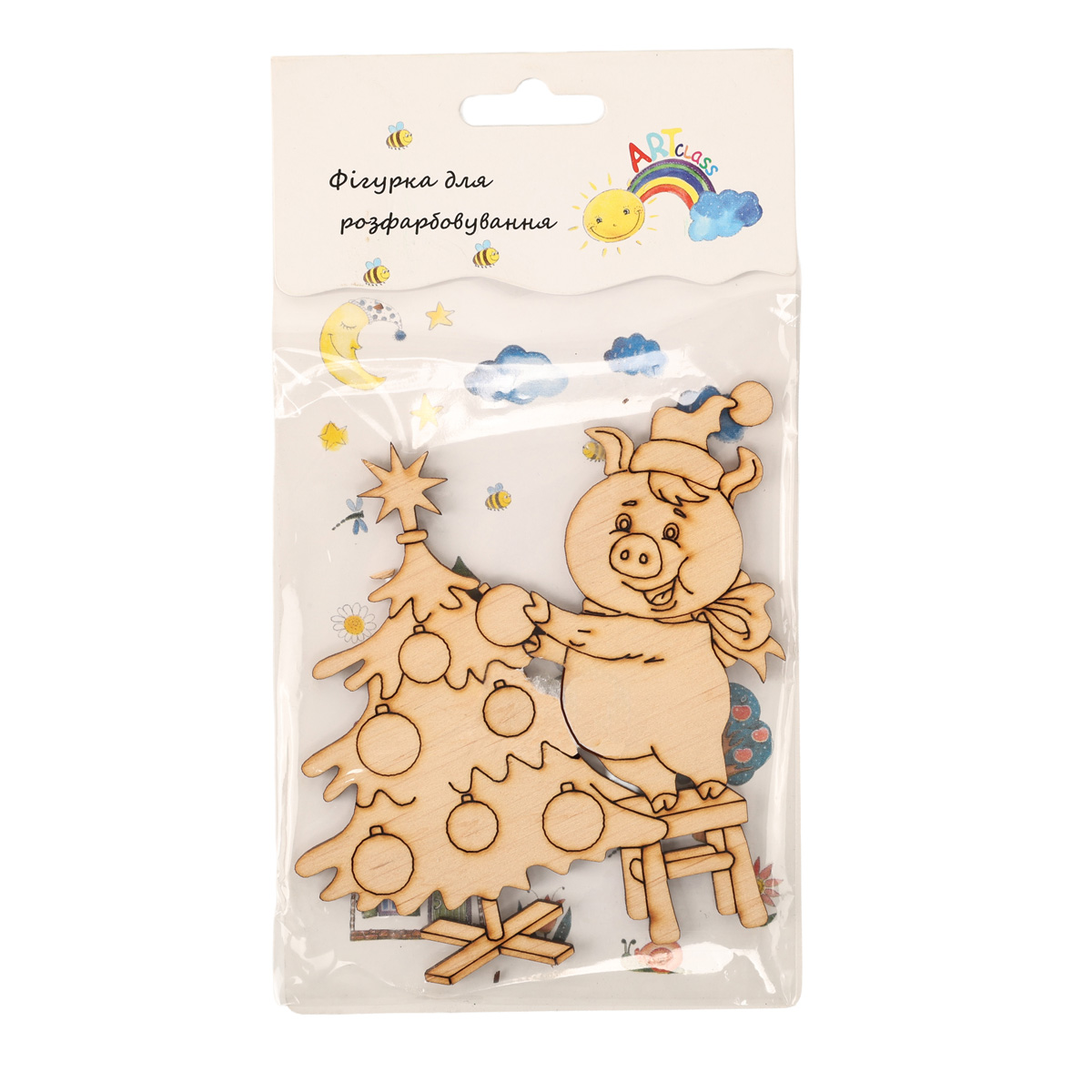 Заготівка дерев`яна "Рік свинки-3, блістер", 10*9 см, NY10-070В