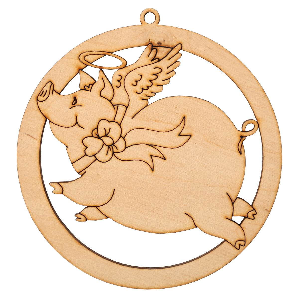 Заготівка-магніт дерев`яна Підвіс "Янгол - свинка", 10*10 см, T043