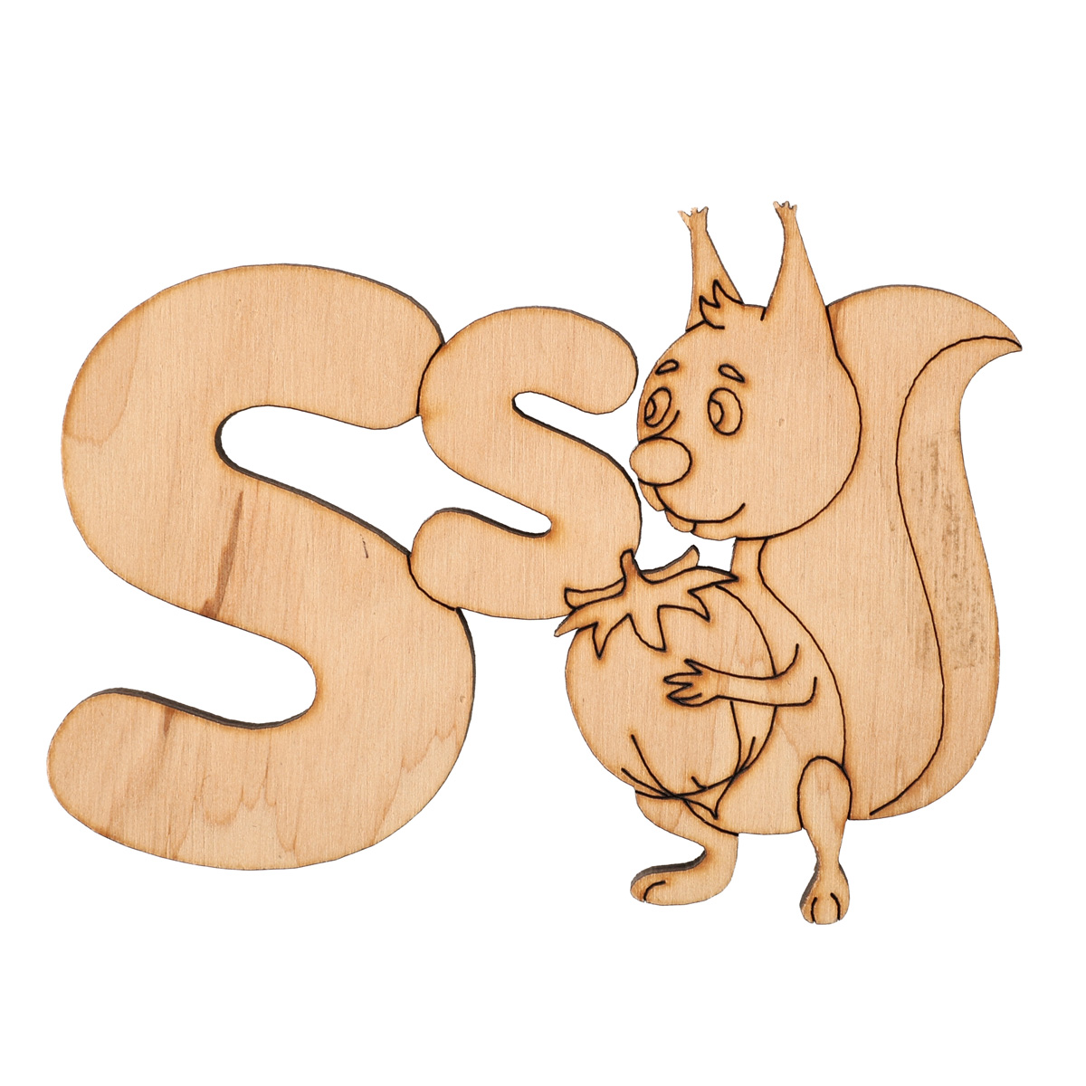 Заготівка дерев`яна Алфавіт класика, літера S, 10*7,5 см, ACR019