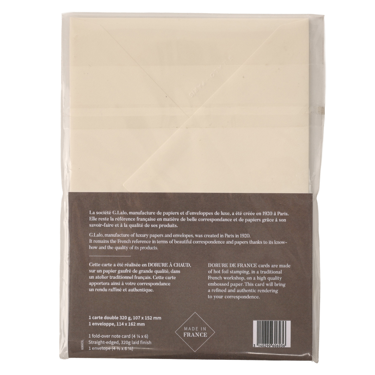 Набір з подвійної рельєфної карти-загот. 107*152 мм 320 г/м2 з написом "Congratulations" та конв. С6, кремовий, 60603L 1