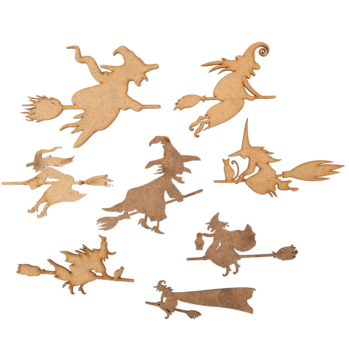 Заготовка деревянная Ведьмы на метле, 8 шт, Ч281