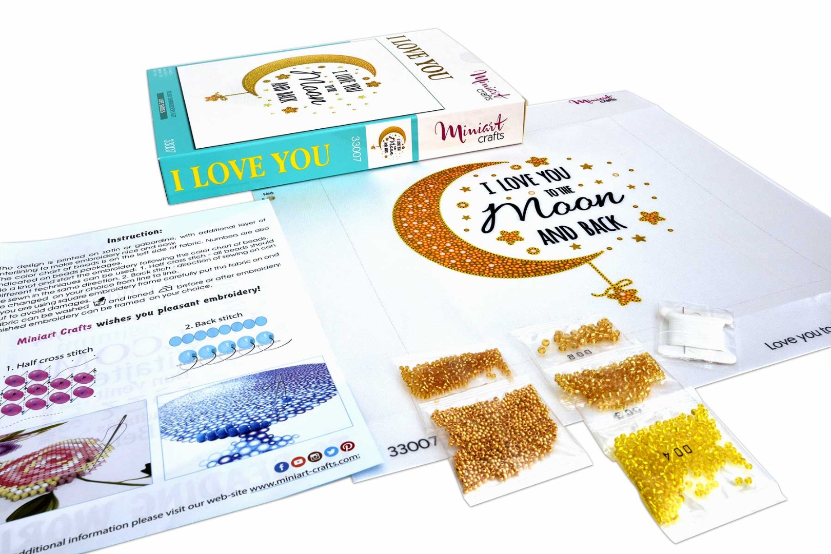 Набір для вишивання Кохаю тебе до Місяця, 33007, Miniart-Crafts 2