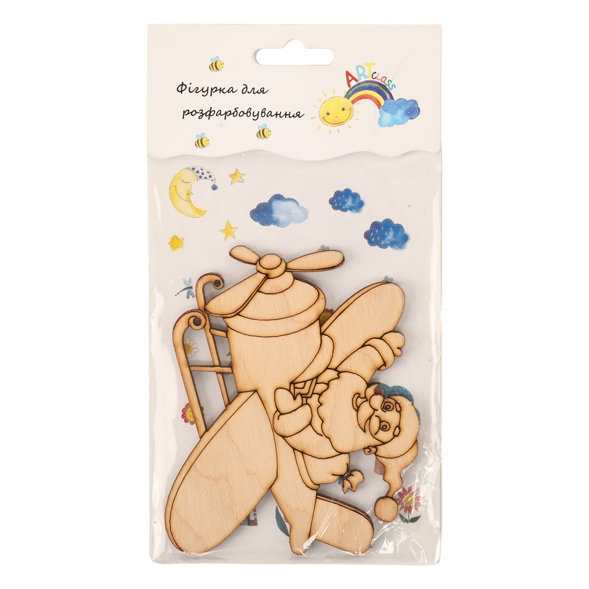 Заготівка дерев`яна "Санта на аероплані, блістер", 9,5*8 см, NY10-006В