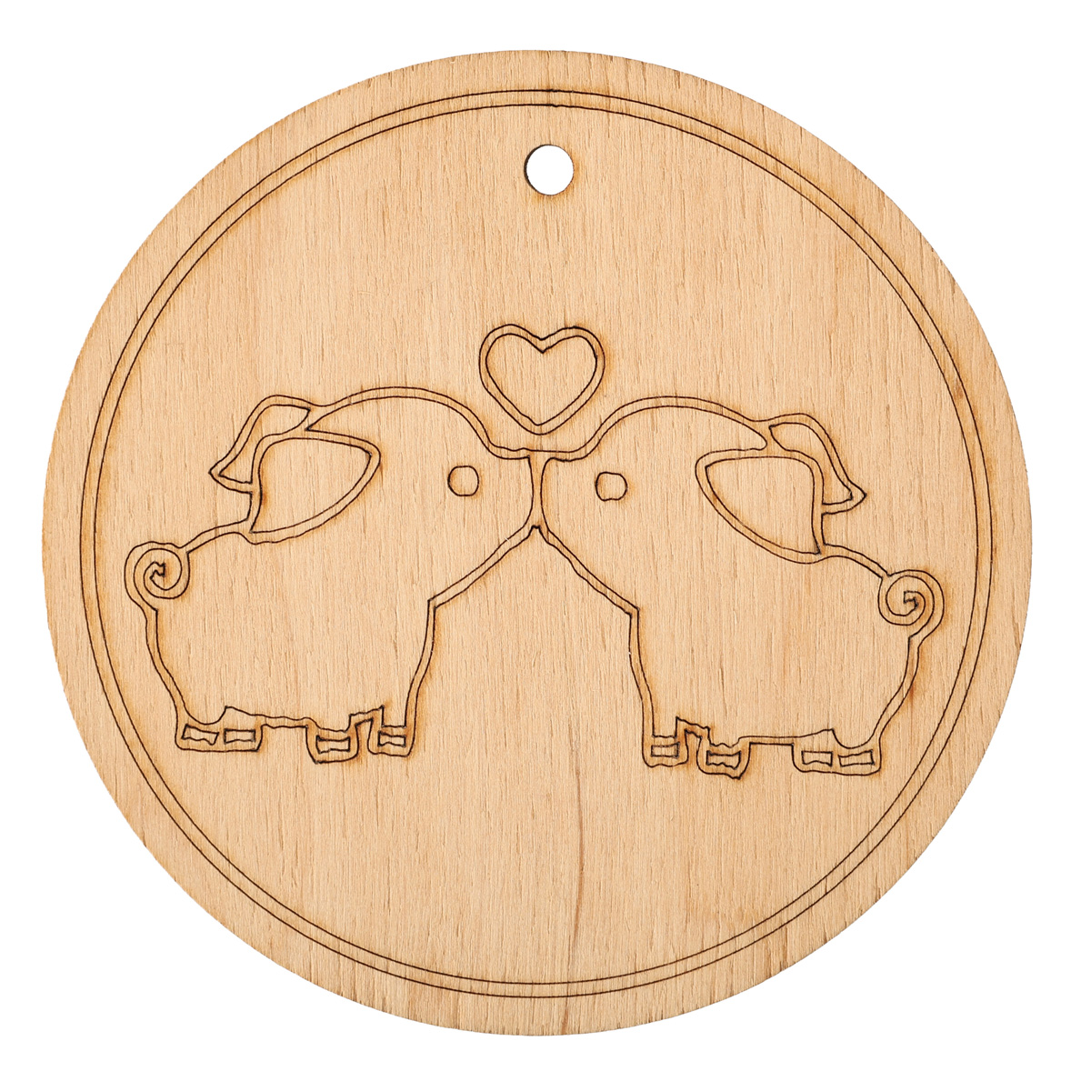 Заготовка деревянная Подставка под чашку, Подвес Свинка 3 100*100, 702971