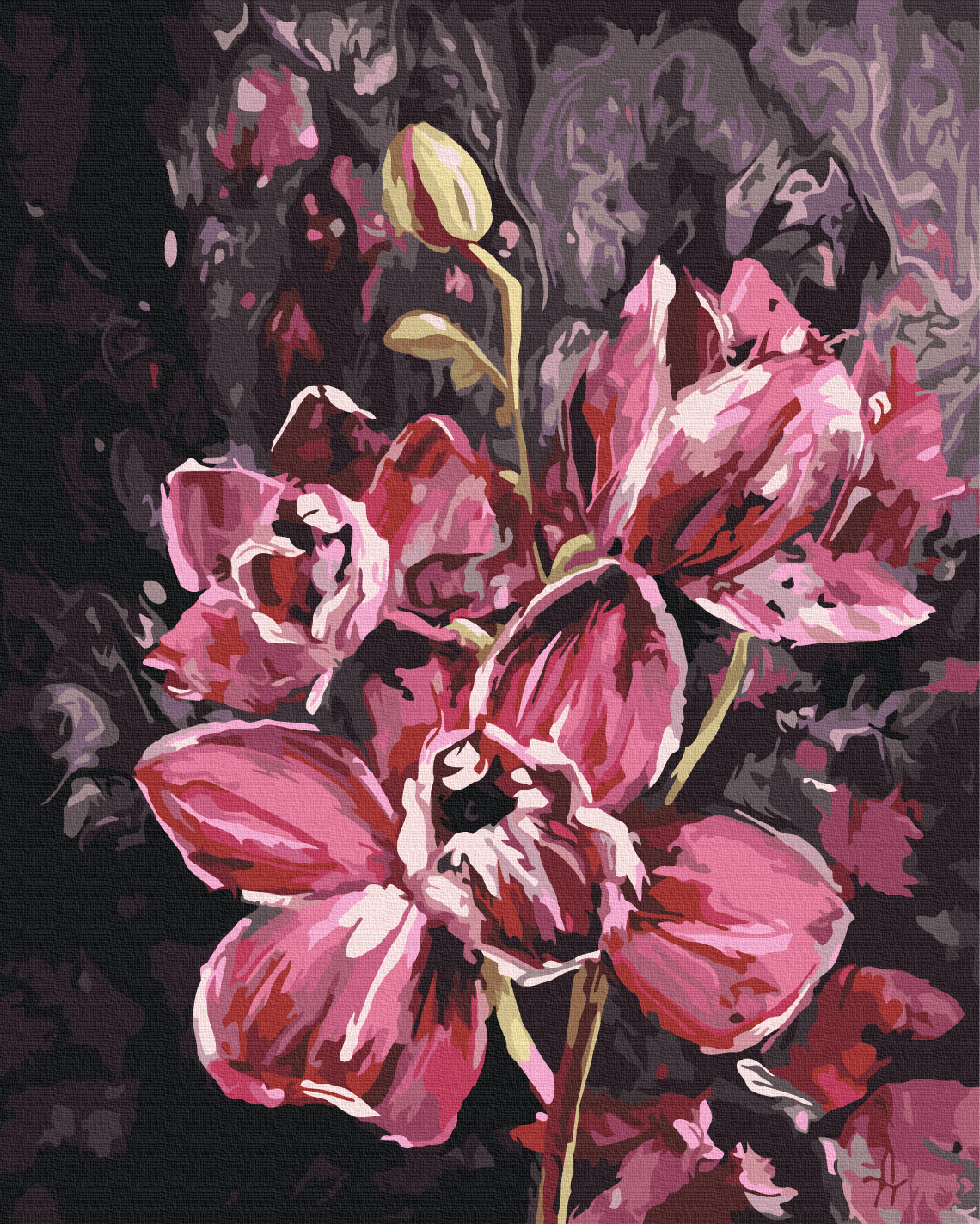 Картина по номерам 40*50 см "Темные орхидеи © Анна Иноземцева", BS54557