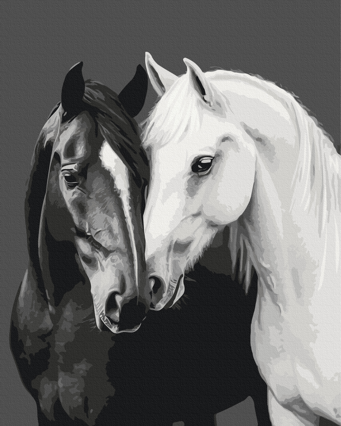 Картина за номерами 40*50 см "Чорне і біле серце", BS54418