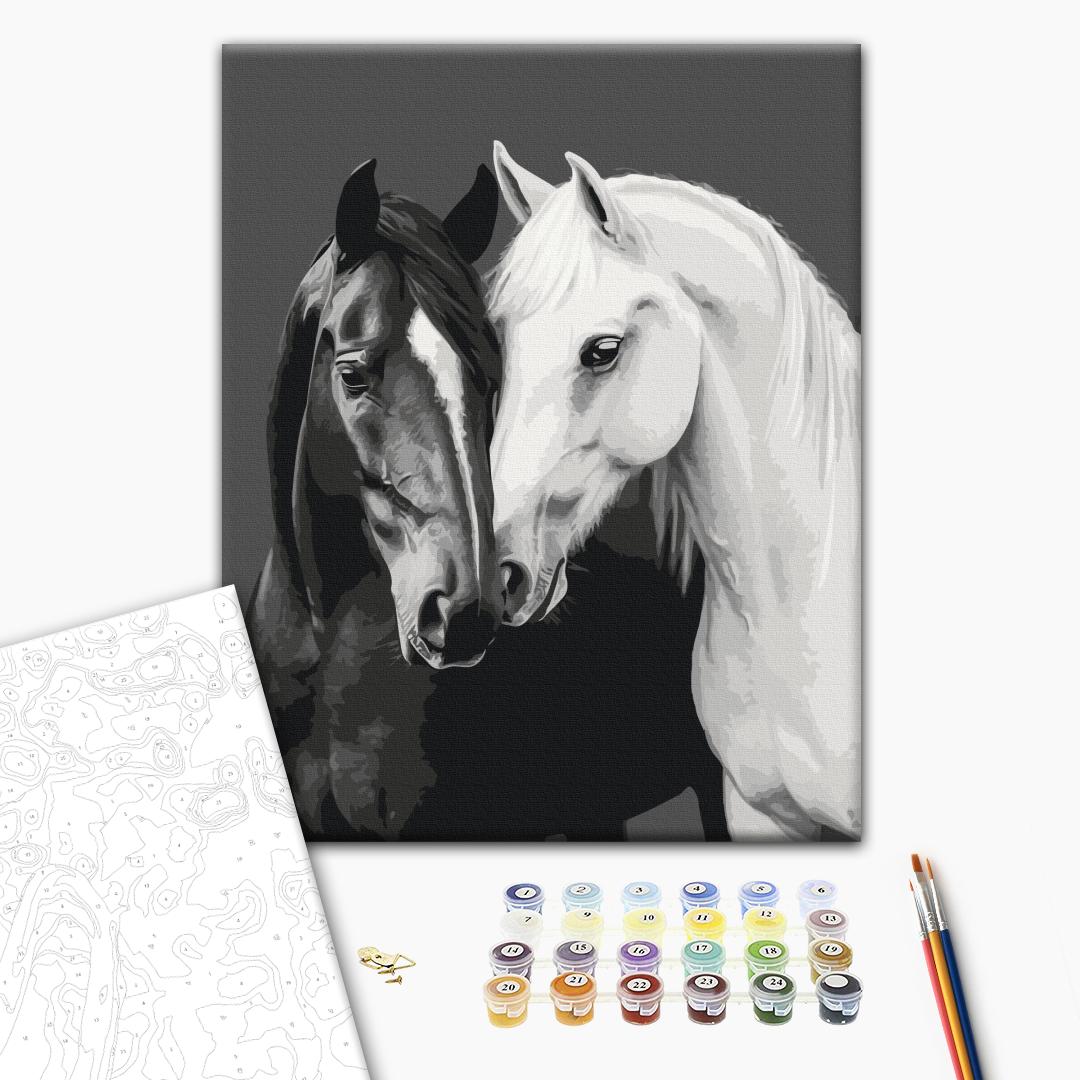 Картина за номерами 40*50 см "Чорне і біле серце", BS54418 1