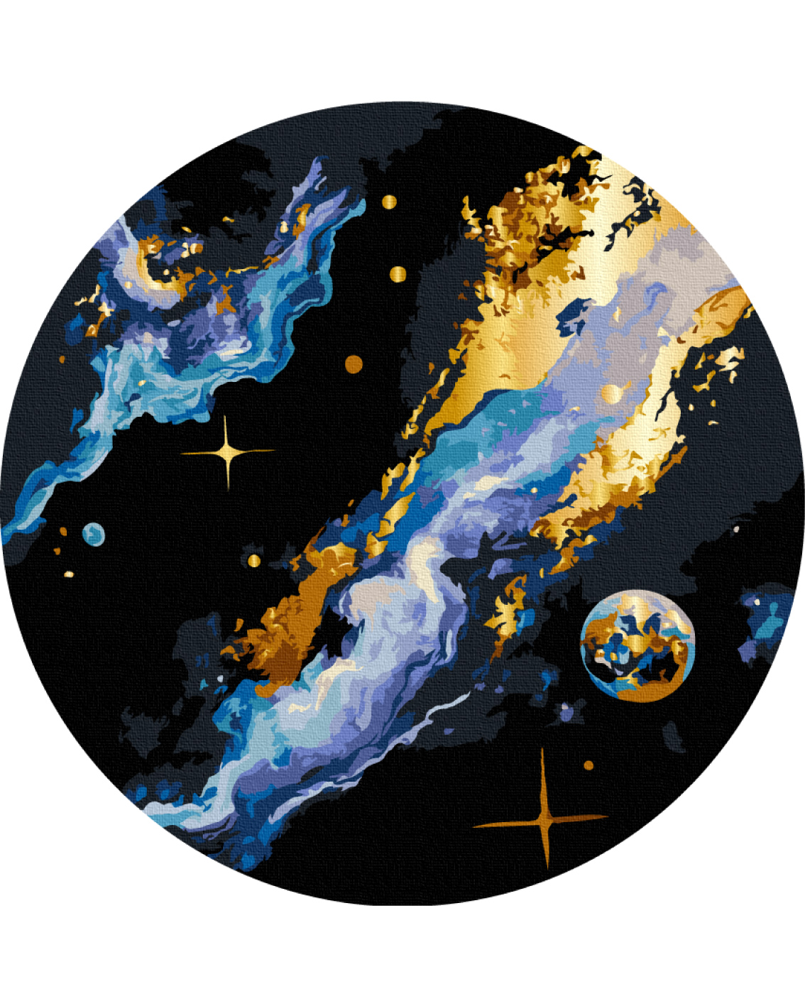 Картина по номерам Ø 40 см "Космос" на черном полотне, RCB00118L