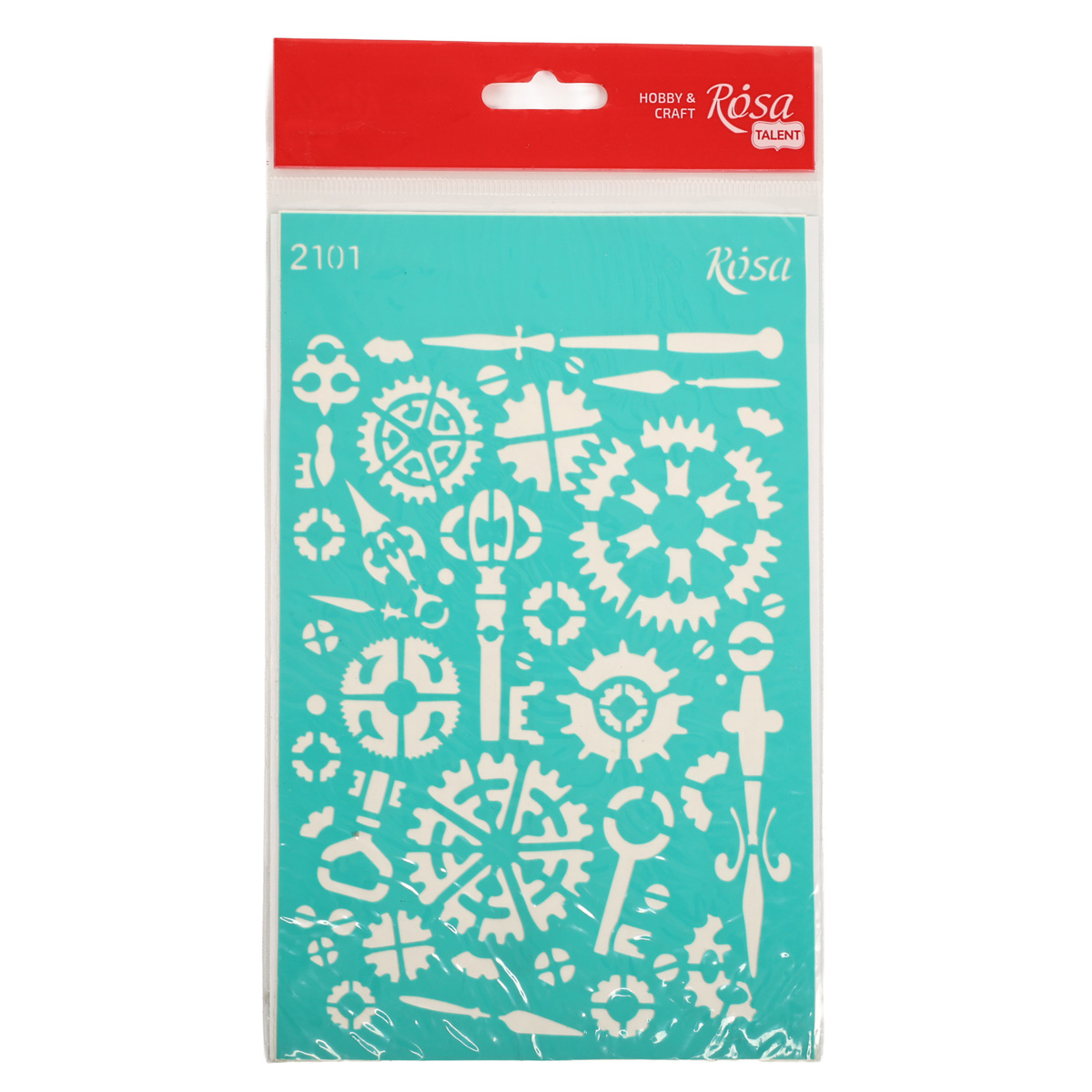 Трафарет самоклеючий Фоновий 13*20 см, №2101, серія "Стімпанк", ROSA Talent