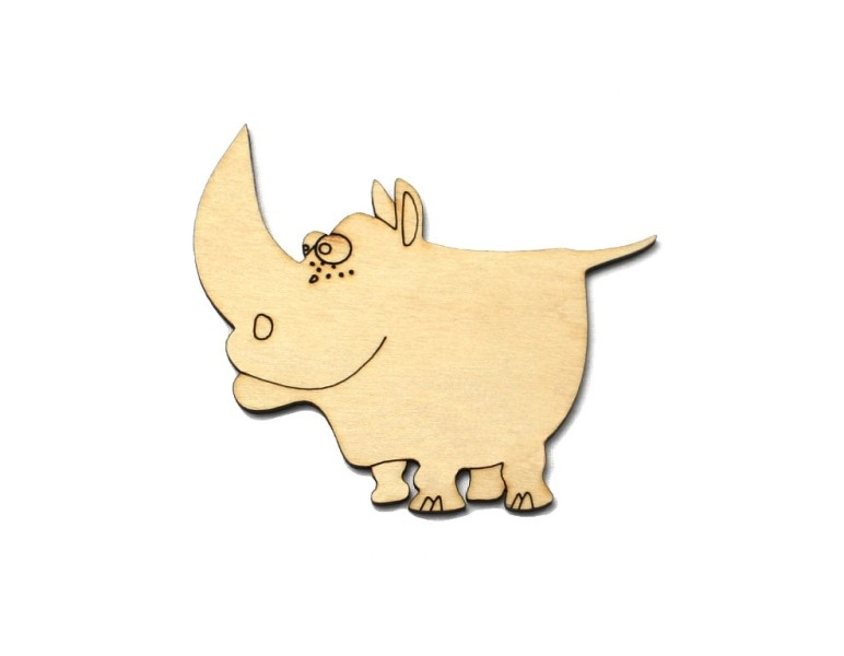 Заготовка магнита деревянная "В Африке... Носороги" 85*70 мм, ZS183