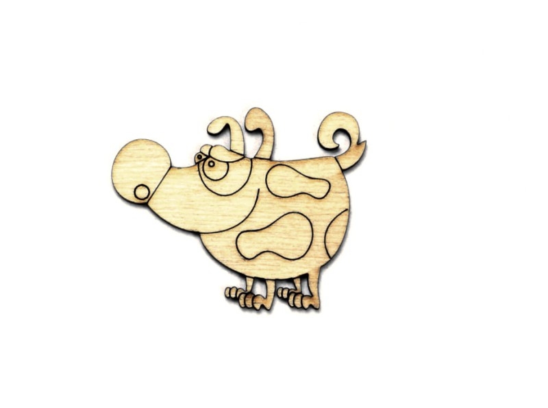 Заготовка-магнит деревянная "Песик "Фред" 80*65 мм, ZS055