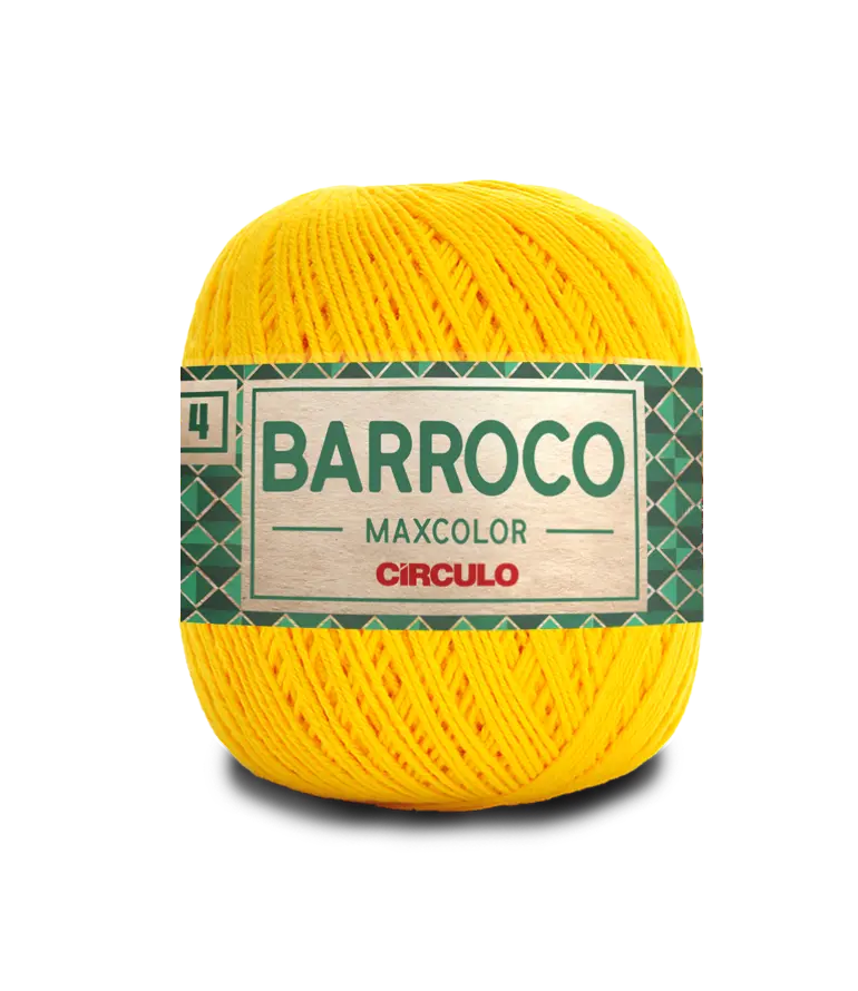 Пряжа 1289 Желтый (100% хлопок, 200гр. 338м. 6 мот. в уп.), ТМ "Barroco Maxcolor 4"