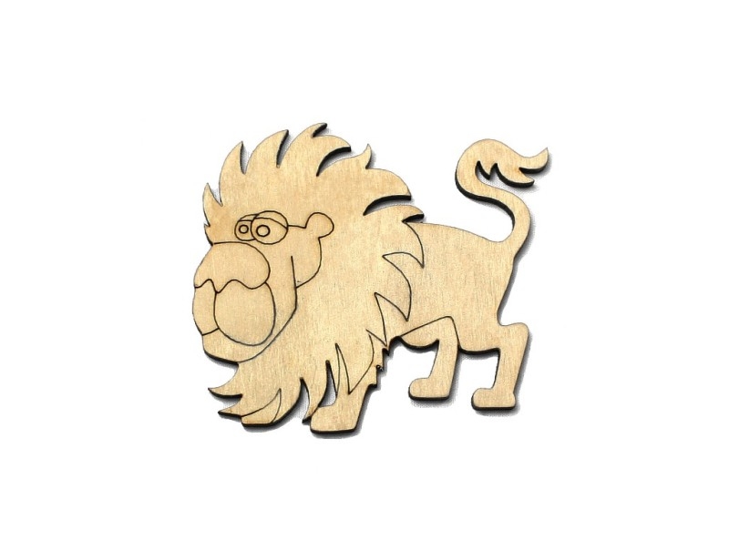 Заготовка магнита деревянная "В Африке... Львы" 75*70 мм, ZS187