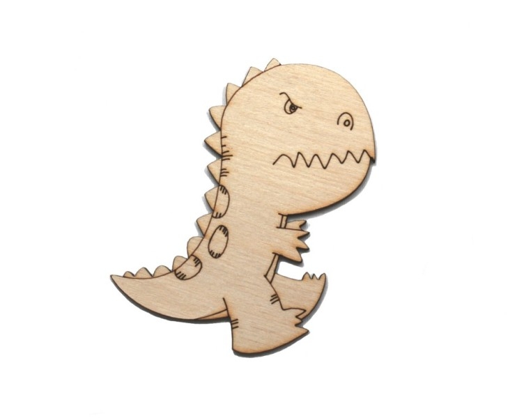 Заготовка магнита деревянная "Динодружок" 90*85 мм, ZS193