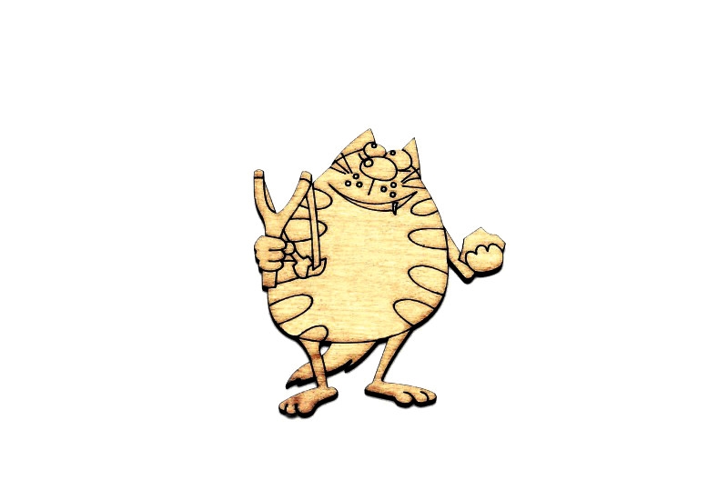 Заготовка магнита деревянная "Кот "Парень с соседней улицы" 70*85 мм, ZS011