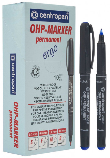 Маркер 2636 Permanent F 06 мм синий CentroPen 1