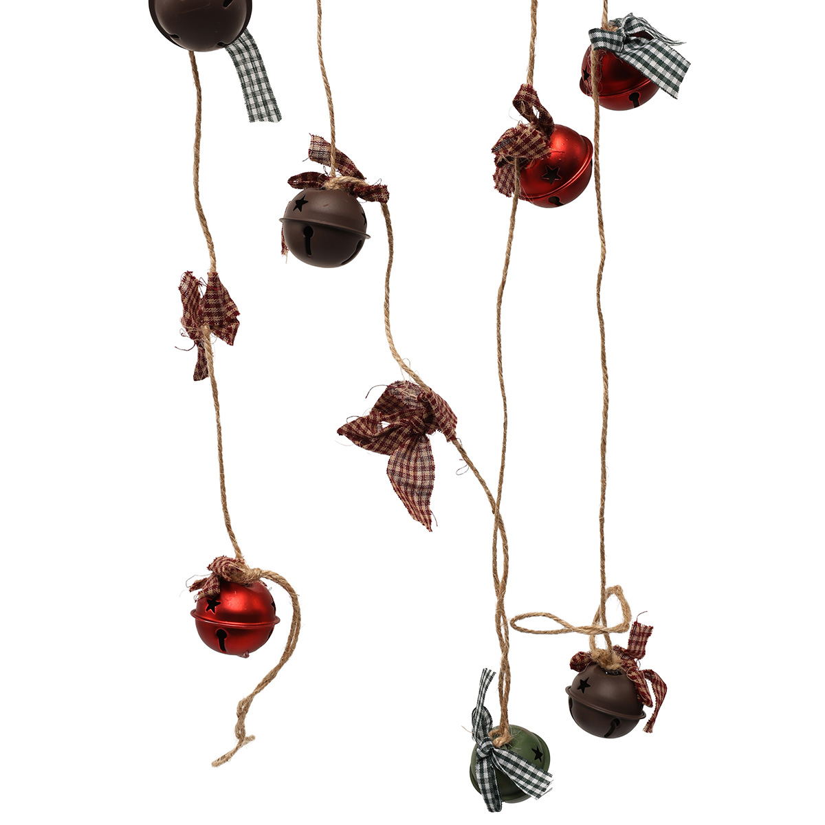 Гирлянда новогодняя декоративная 2,7м с колокольчиками красными/зелеными, 9768513 1