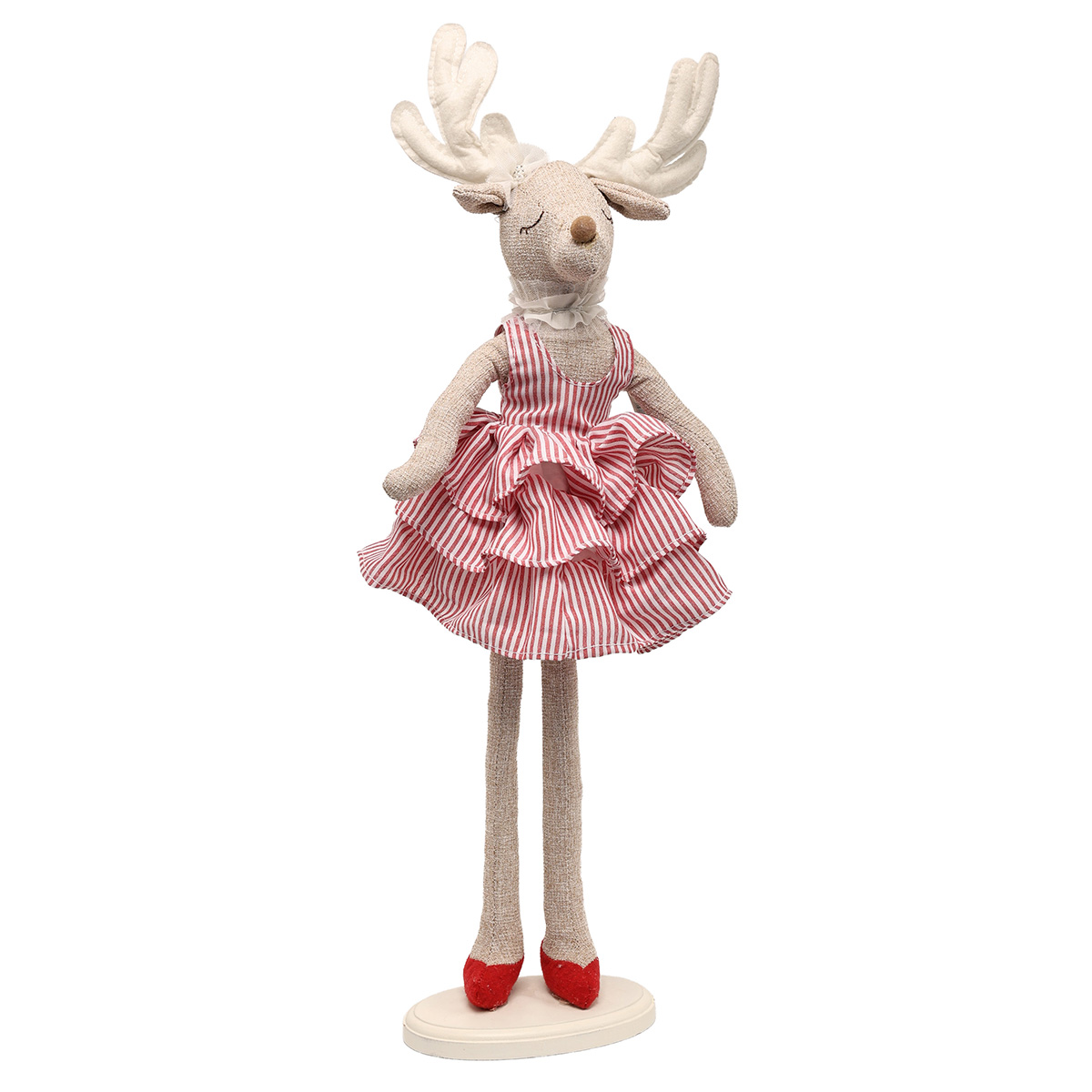 Прикраса новорічна Оленя-балерина на підставці 69 см рожева, 9768455 ТМ "A&G"