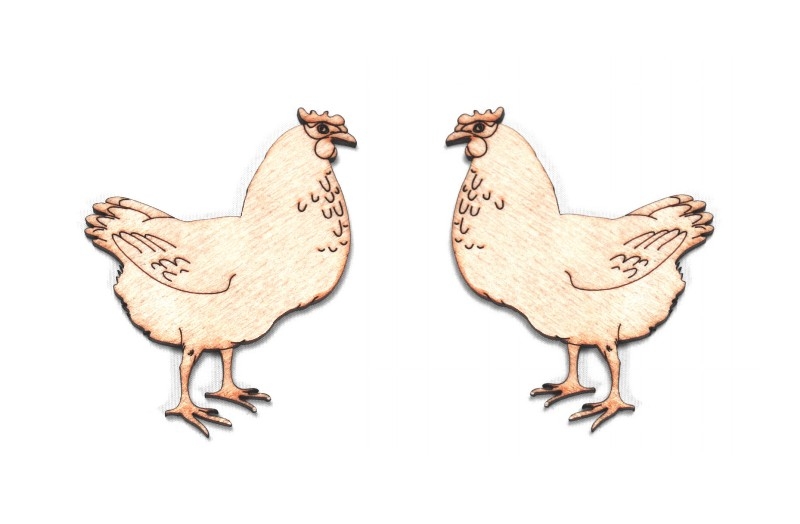 Заготовка магнита деревянная "Птичий двор - курица (правая)", 65*85 мм, LK043-2 1