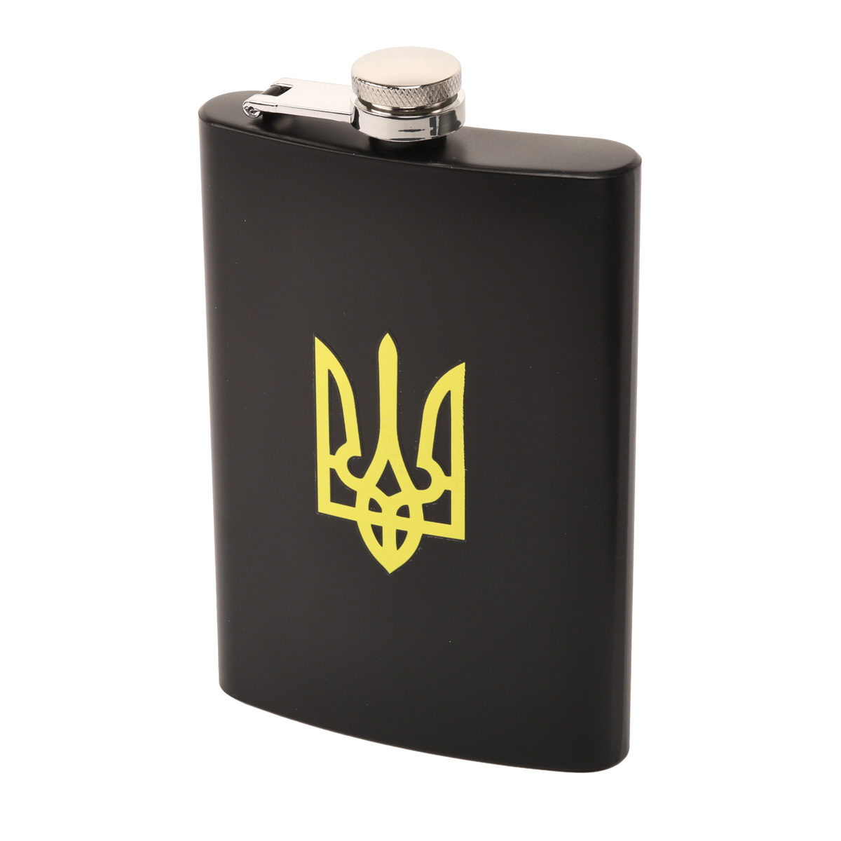 Набор подарочный военный 4 Profi в коробке Трезуб желтый, (Фляга 9OZ+ 4 рюмки патрон) 2