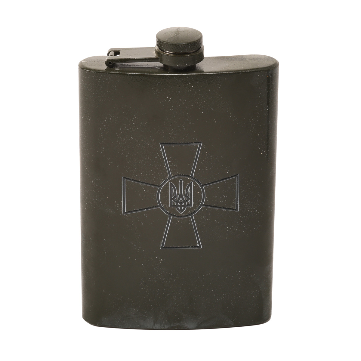 Набор подарочный военный 4 Profi в коробке Крест ВСУ (Фляга 9 OZ+ 4 рюмки патрон) 2