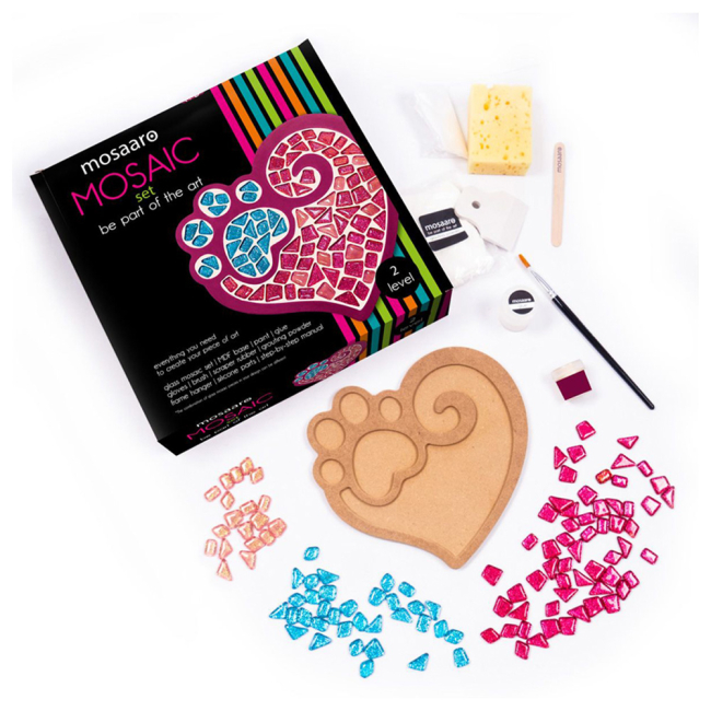 Набір для творчості зі скляною мозаїкою "Лапа з серцем", Mosaaro, MA2032 1