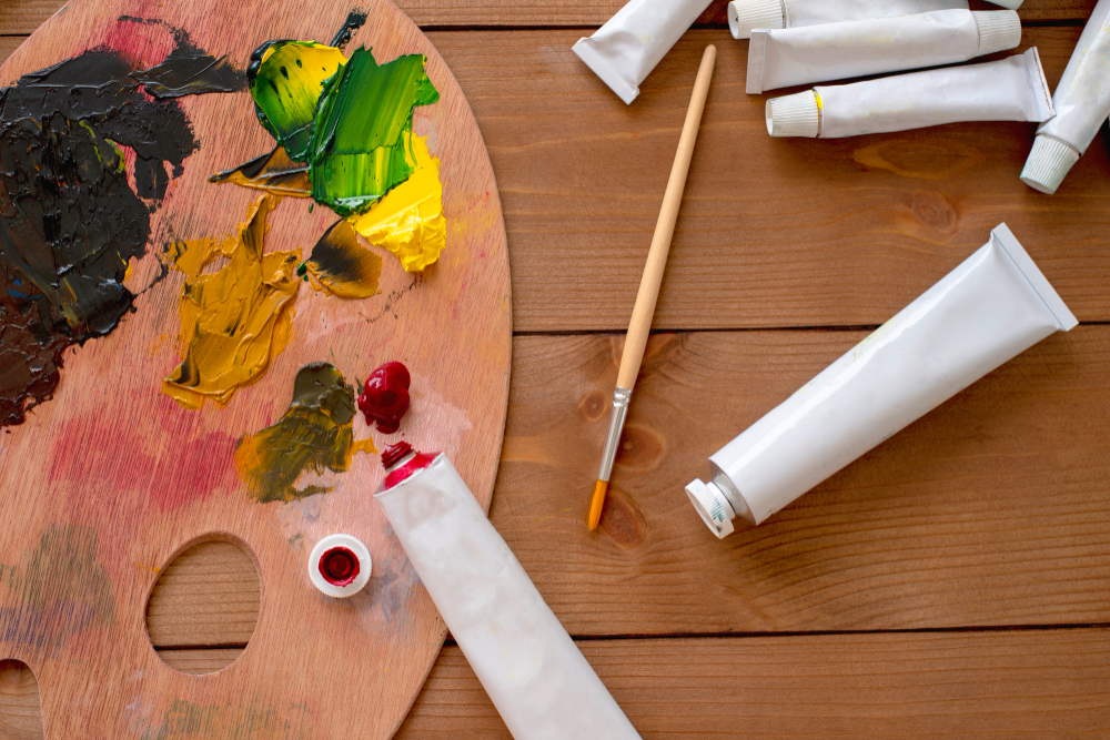 Дерев’яна палітра для художніх фарб