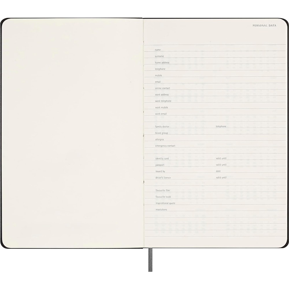 Щотижневик PRO з місцем для дат середній, чорний, Moleskine, DHUNDB12WN301 4