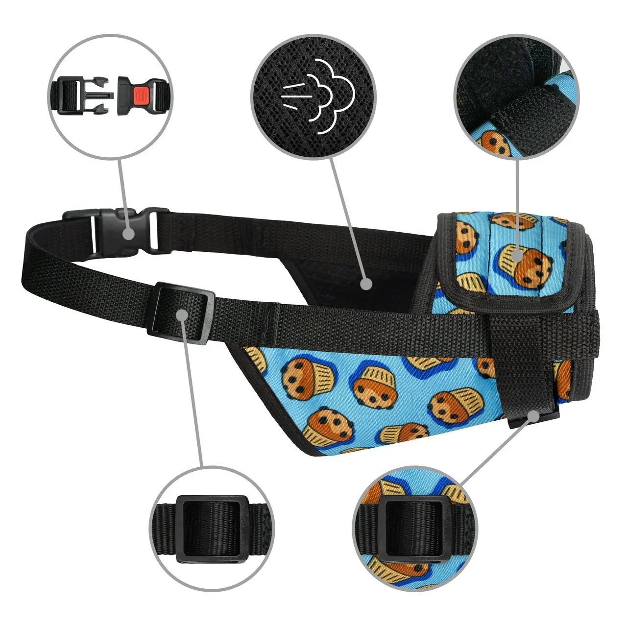 Намордник TM Barksi нейлоновый регулируемый №1 (А:14-20см) (йорк, пудель, кокер-спаниель, шпиц) 1