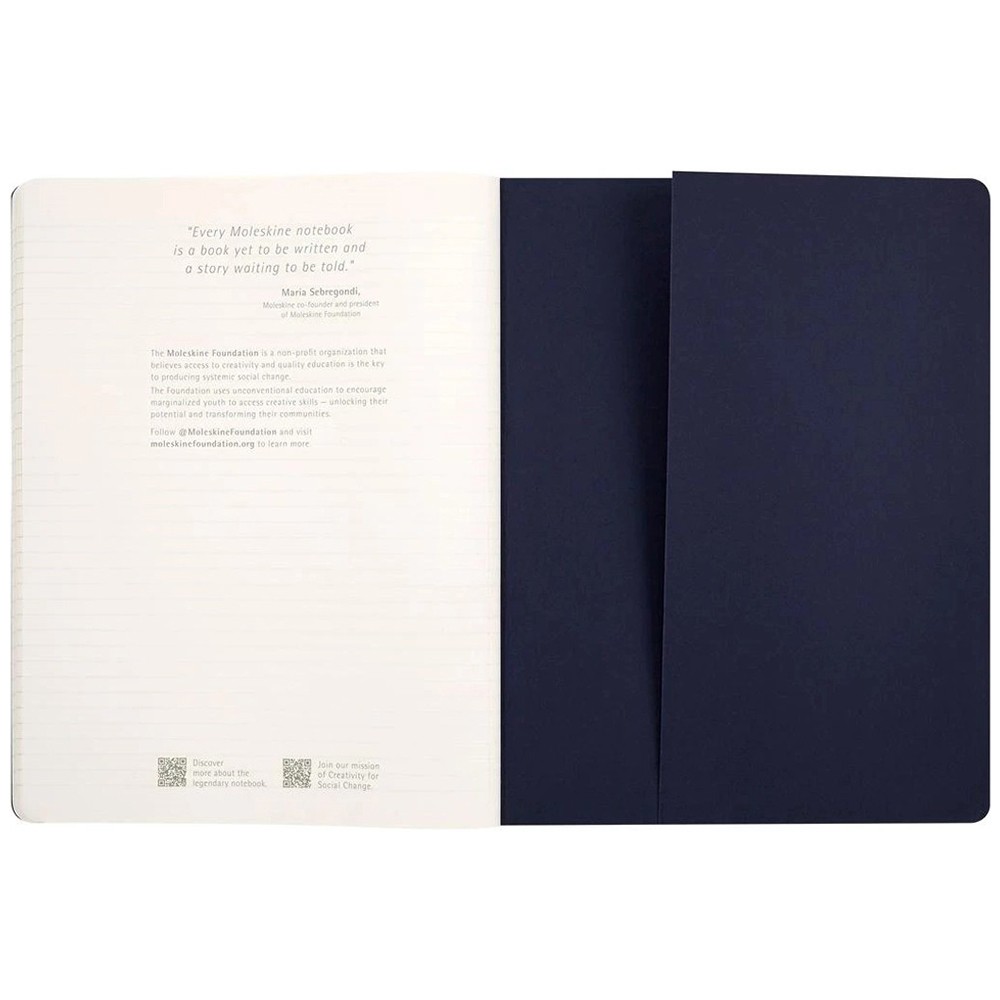 Тетрадь синя, большая, линейка, Moleskine Cahier Sakura, LESU08QP321 1