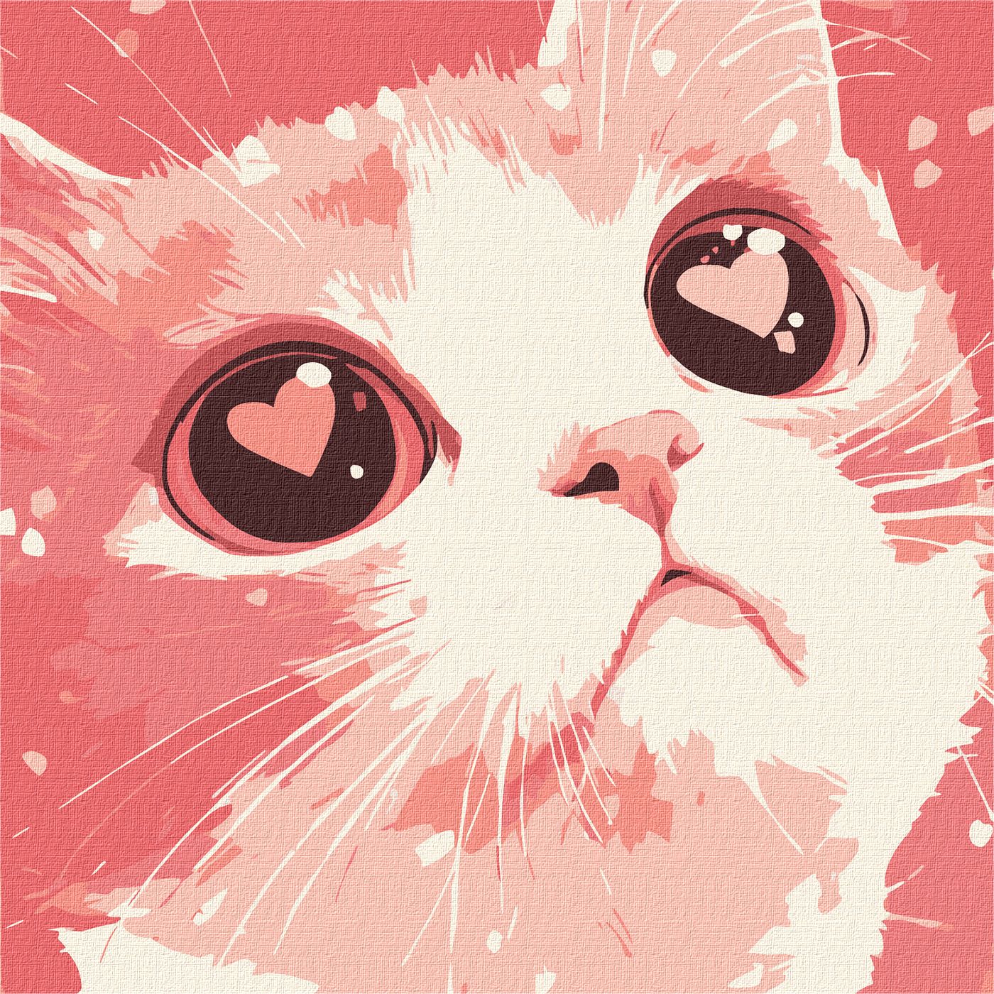 Набор для росписи по номерам 30*30 см "Влюбленный кот", KHO6864, ТМ "Ideyka"