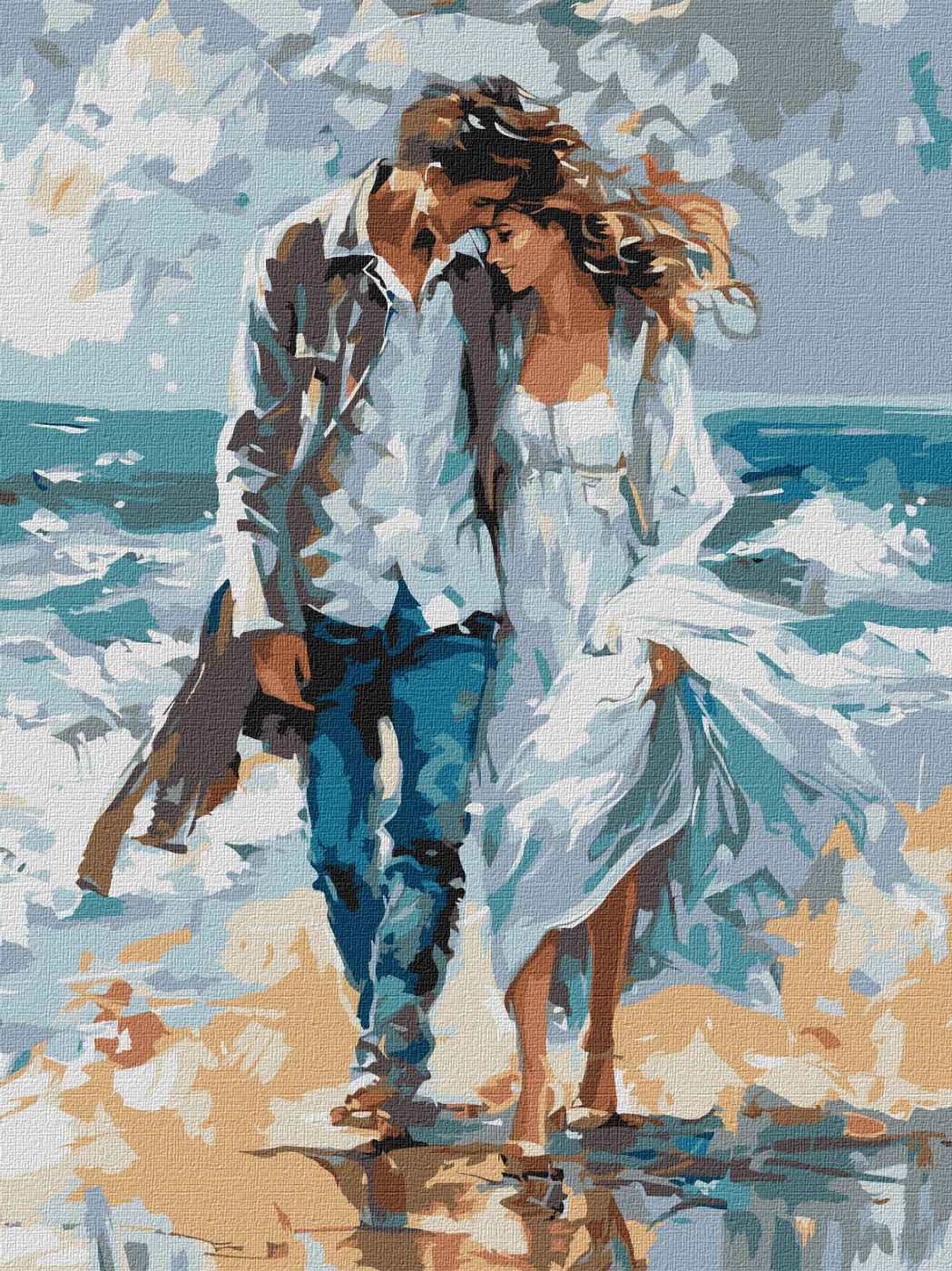 Набір для розпису по номерах 30*40 см "Пара на узбережжі", KHO8479