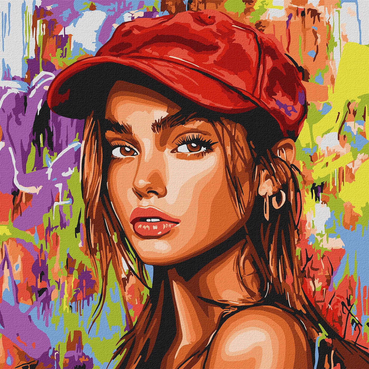 Набор для росписи по номерам 40*40 см "Современная Красная шапочка", KHO8600, ТМ "Ideyka"