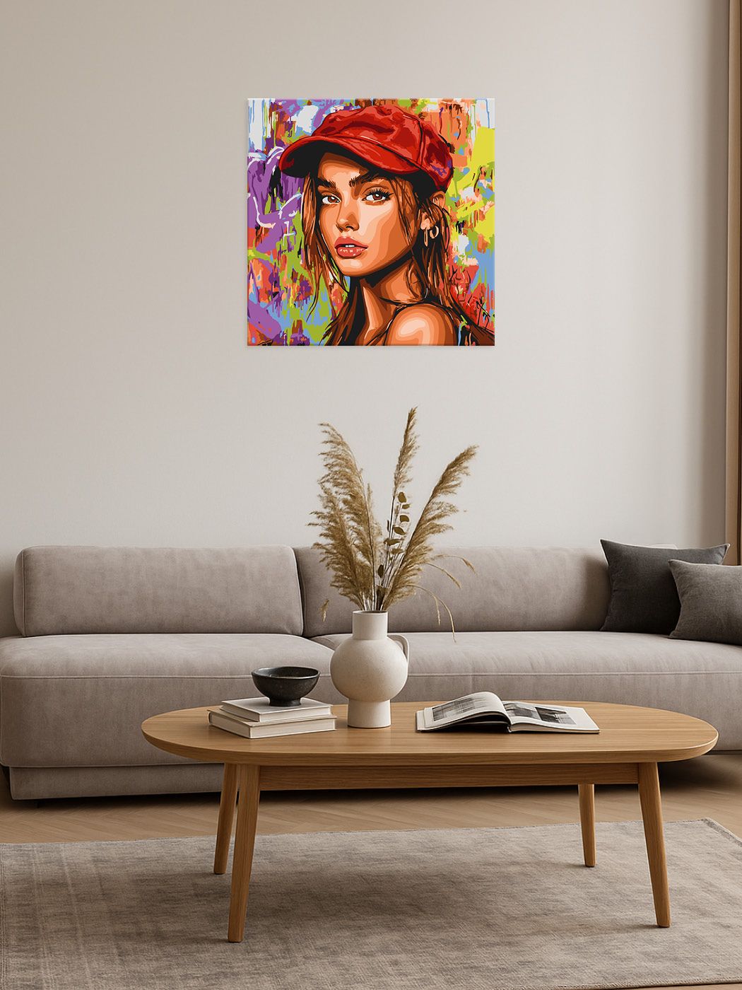 Набор для росписи по номерам 40*40 см "Современная Красная шапочка", KHO8600, ТМ "Ideyka" 2