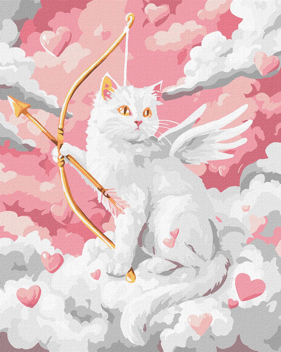 Набір для розпису по номерах 40*50 см "Котячий Купідон", KHO5207