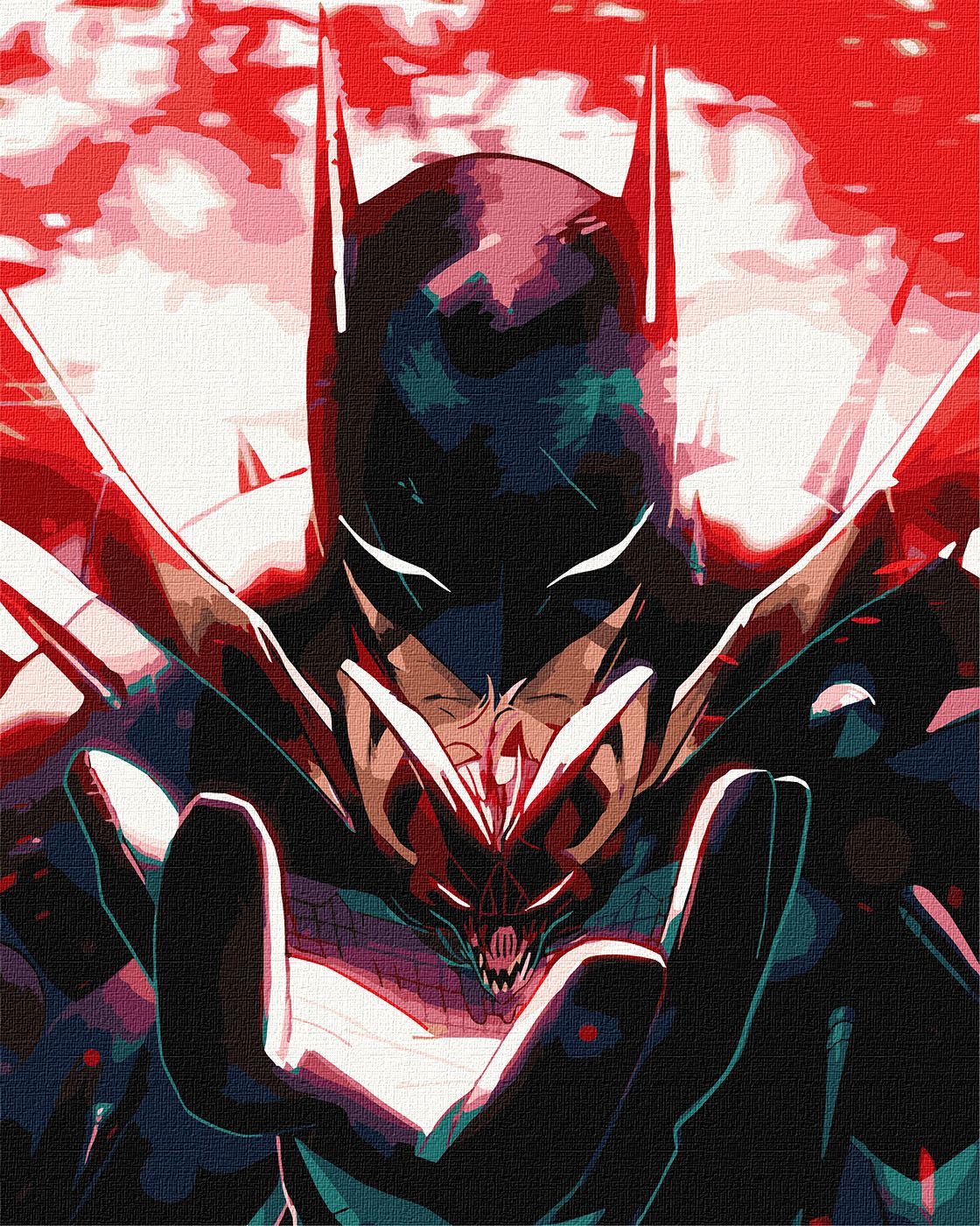 Набір для розпису по номерах 40*50 см WB "Batman: Темний Лицар з фарбами металік", KHO8718