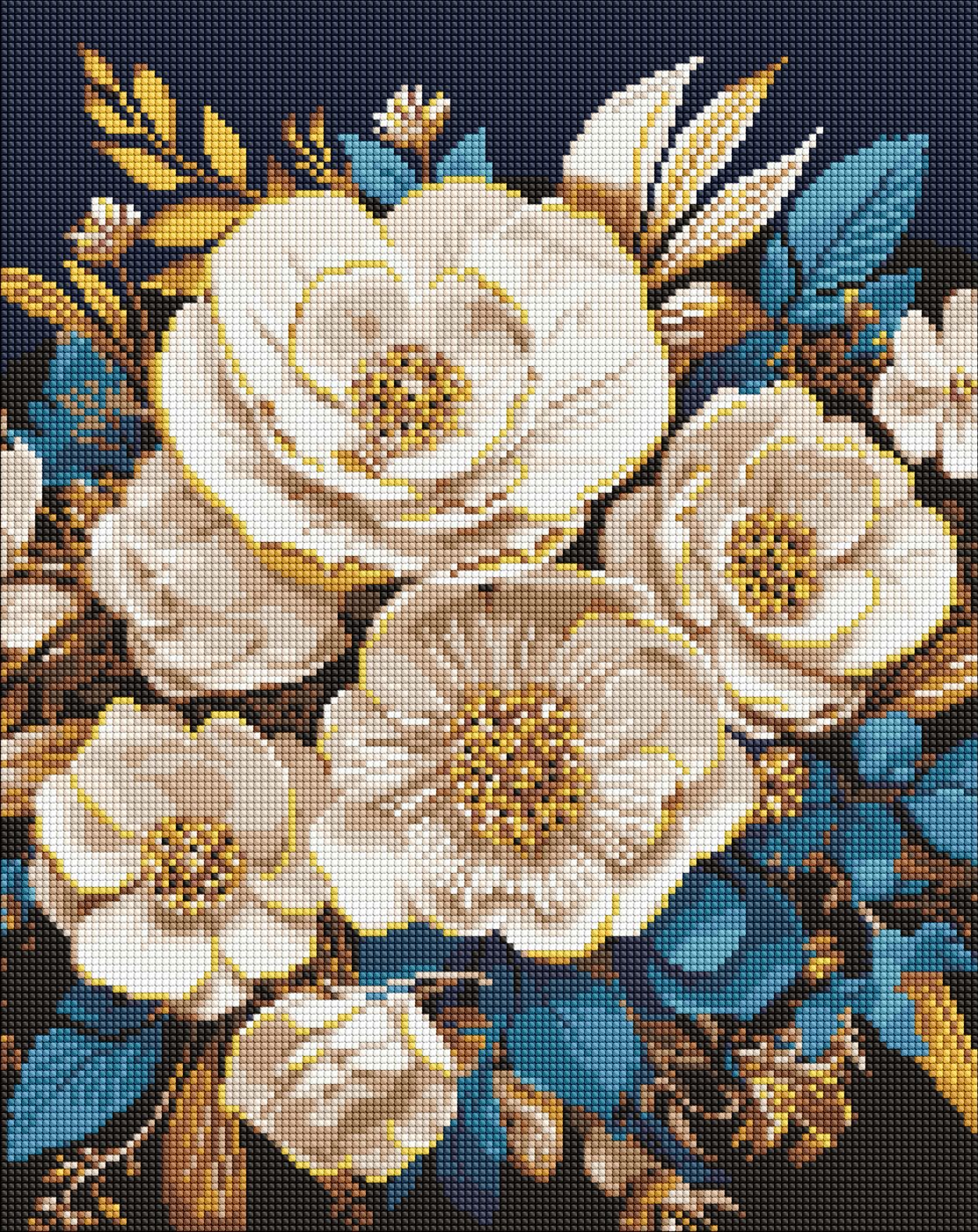 Набір з алмазною мозаїкою "Біла симфонія" 40*50 см без підрамника  з АВ стразами,  AMC20154, ТМ "Ideyka"