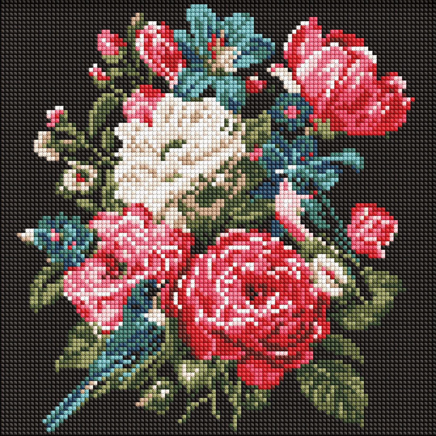 Набір з алмазною мозаїкою "Букет життя" 30*30 см, AMO20082, ТМ "Ideyka"