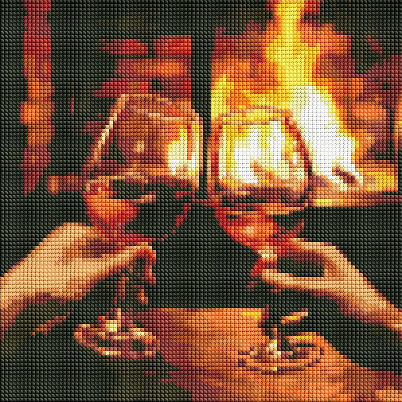 Набір з алмазною мозаїкою "Гріємось біля каміна" 30*30 см, AMO7859, ТМ "Ideyka"