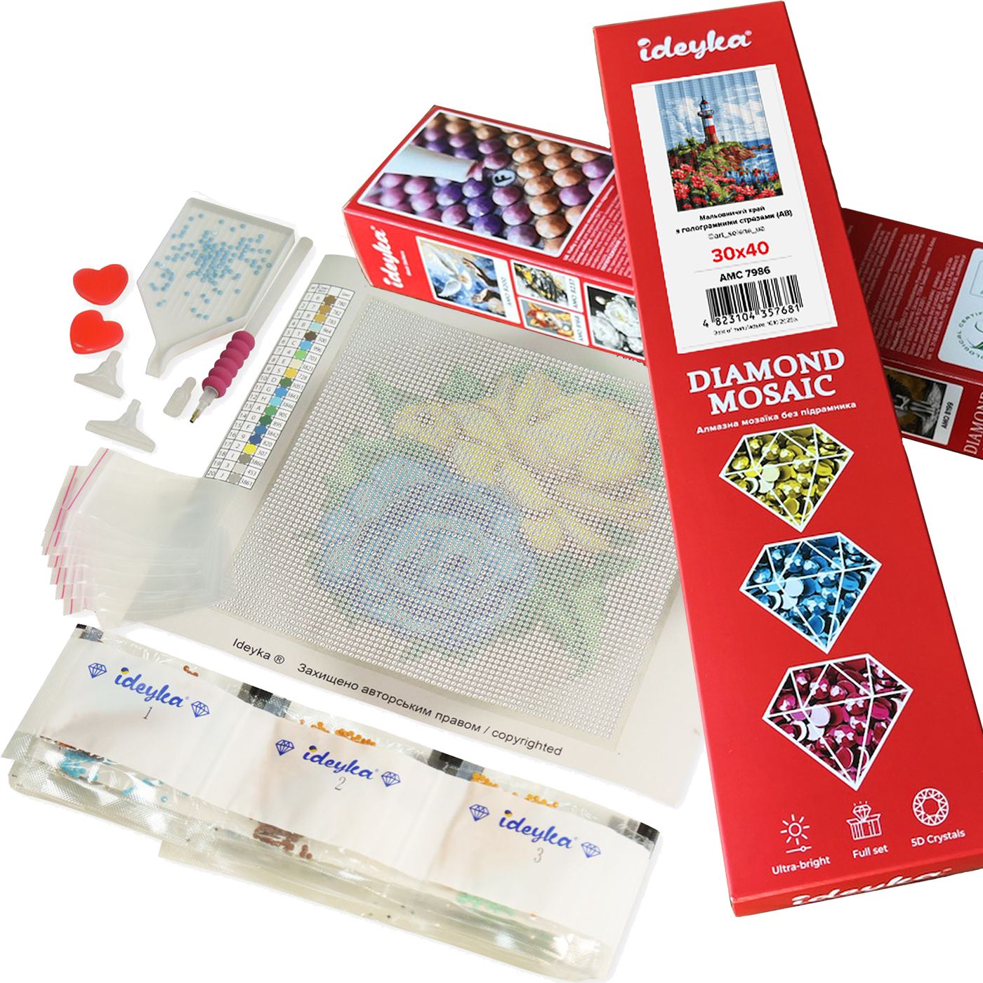 Набір з алмазною мозаїкою "Зоряна ніч" 40*50 см без підрамника, AMC20169, ТМ "Ideyka" 1