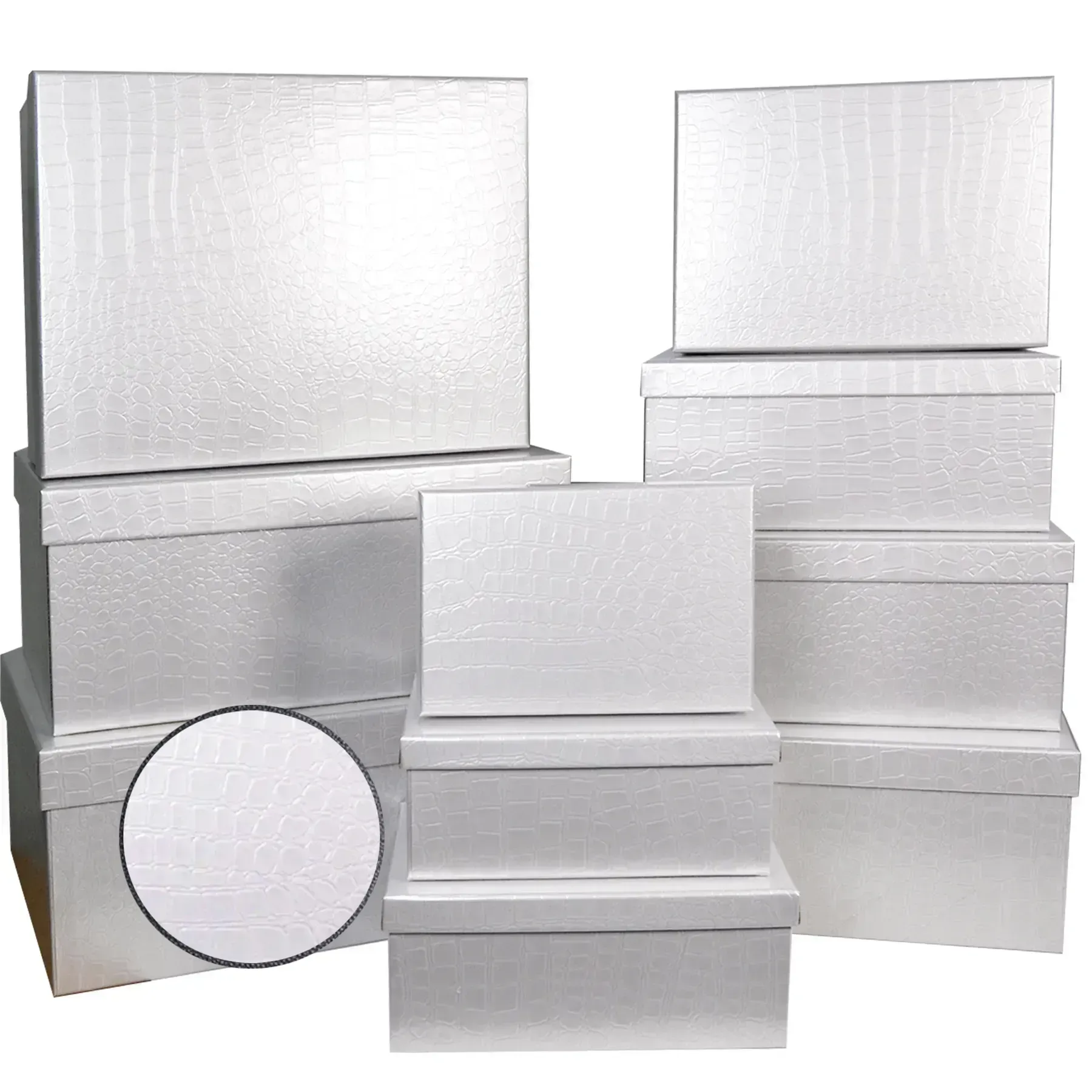 Подарункова коробка прямокутна, біла текстурна, 23*16,5*9,5 см, 1110246113