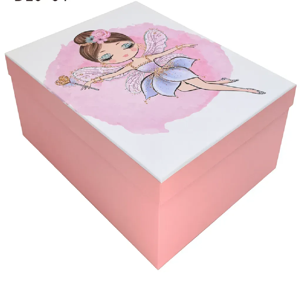 Подарункова коробка прямокутна, рожева "Фея", 25*18*10,5 см, 1110286434 1