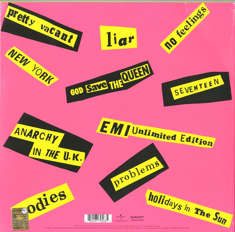 Вінілова платівка SEX PISTOLS: NEVER MIND THE BOLLOCKS [1 LP] 2